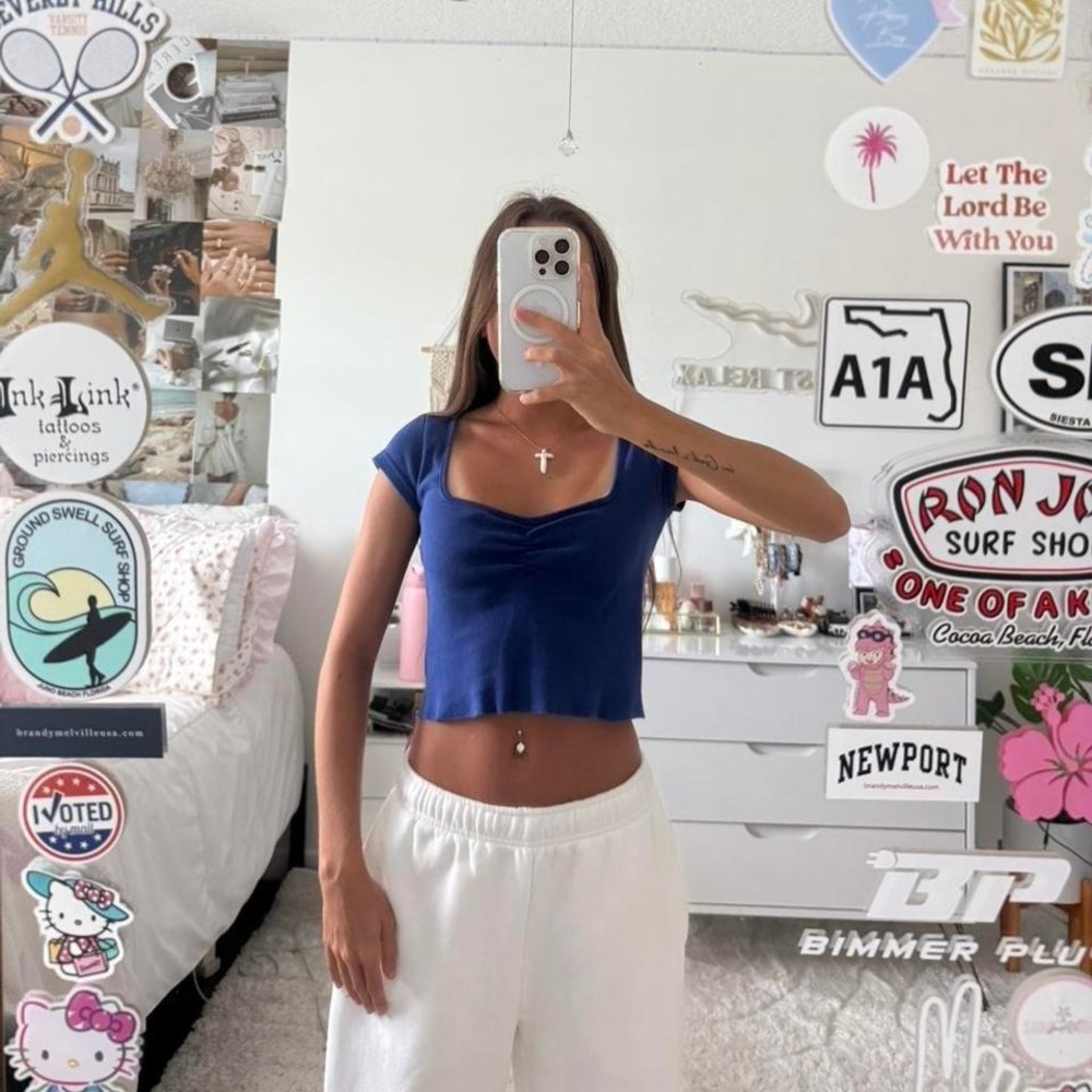 Brandy Melville rare blue cropped top